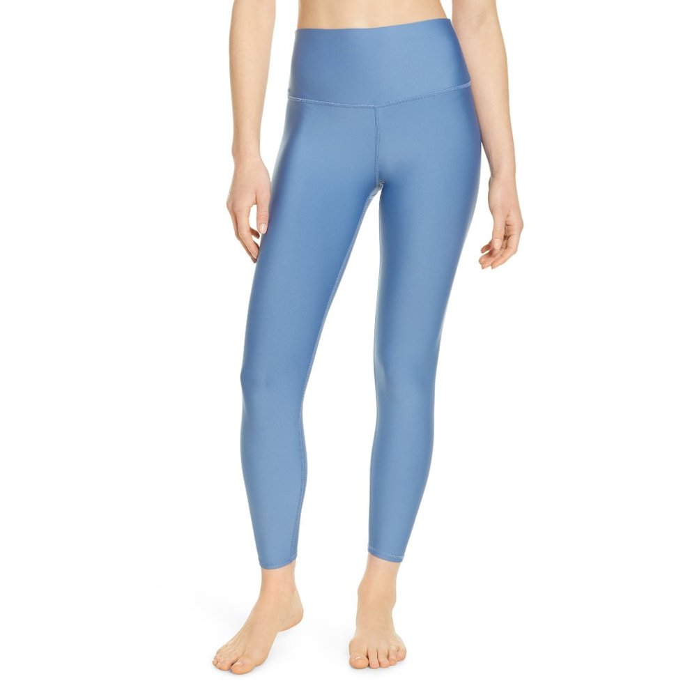 Alo Airlift High Waist Midi Leggings In Blue Moon